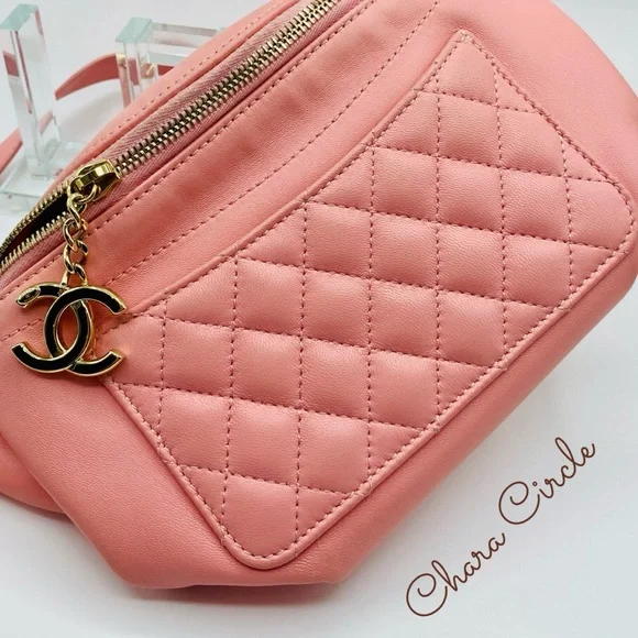 ⭐️SOLD⭐️Chanel Lambskin Quilted Waist Belt Bag Pink - Picture 8 of 12